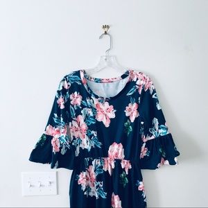 amazon wardrobe  • bell sleeve floral midi dress